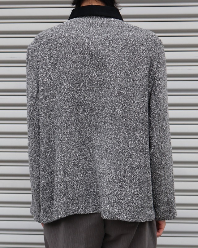 Tweed-like zip-up blouson