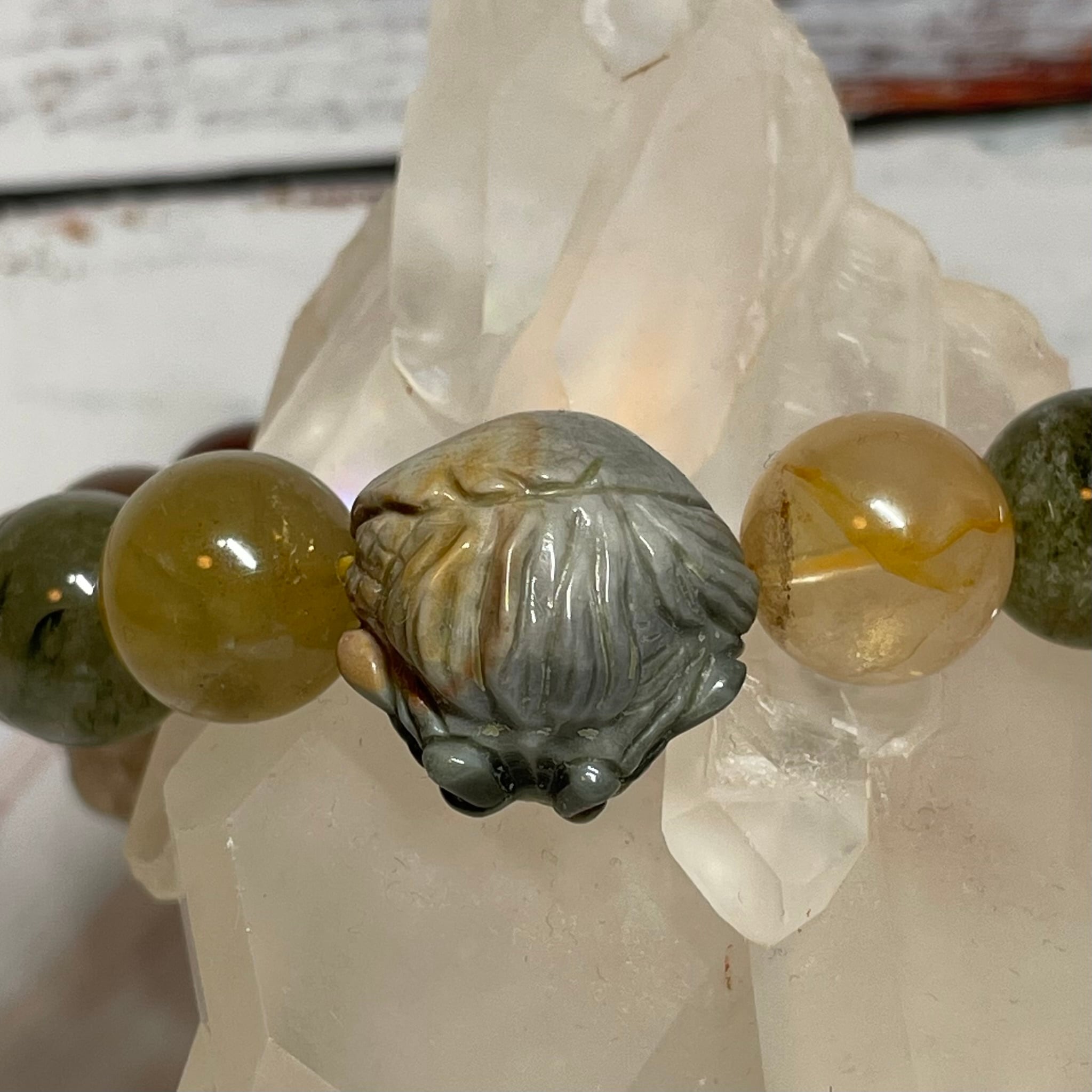 No.070 Mixラビットヘアルチル（福禄寿） 龍頭ブレス | Le rouet (ルエ)