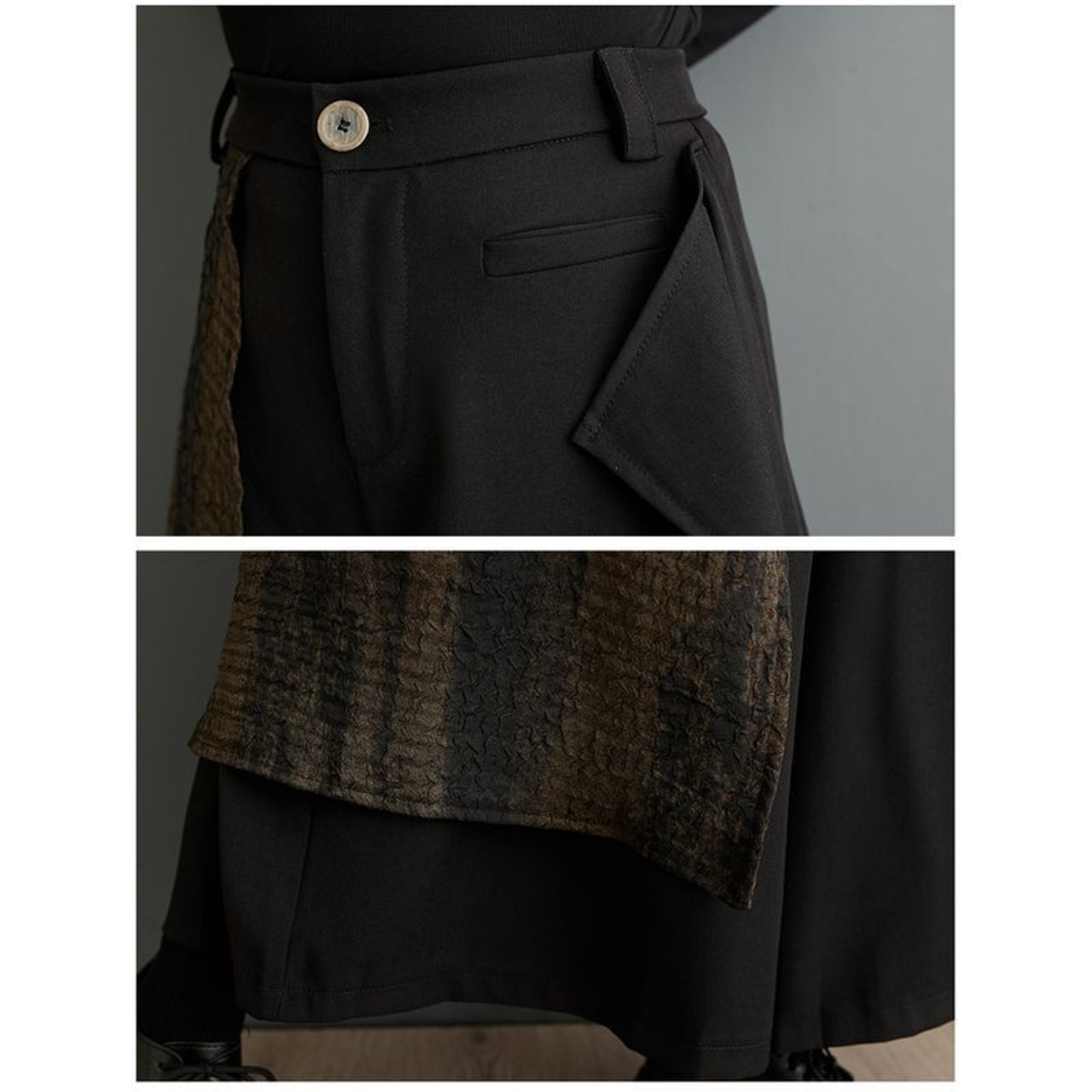 ラップデザイン ワイドレッグパンツ 00146