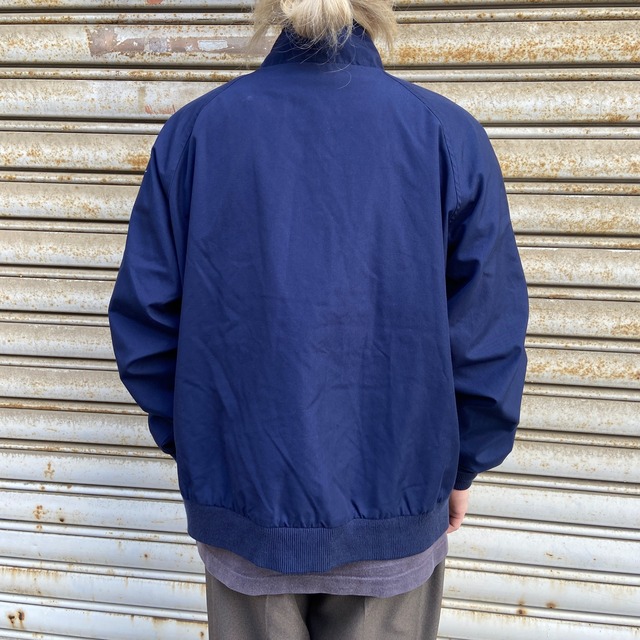 90s ランズエンド リバーシブルスウィングトップ 紺 ターコイズカラー XL