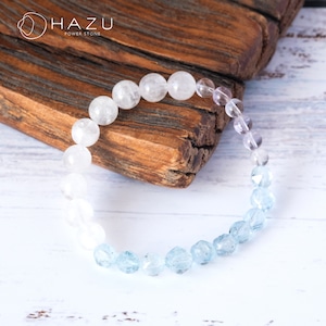 幸運と穏やかな晴空ブレス［ブルートパーズ／ホワイトガーデン／ラベンダーアメジスト］