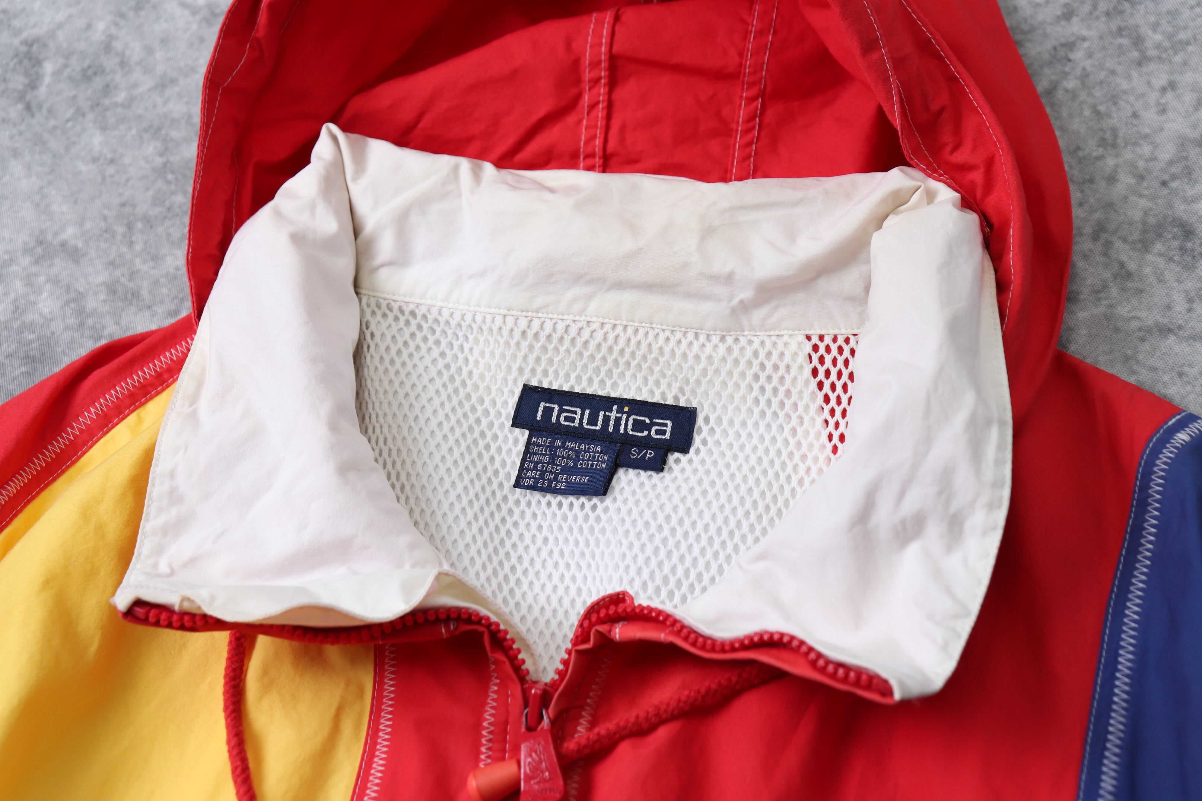 【訳あり特価】90s NAUTICA ナイロン 希少デザイン トリコカラー