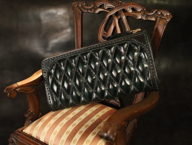 ダイヤモンドステッチの長財布【世界最小クラスの長財布】L字ファスナー