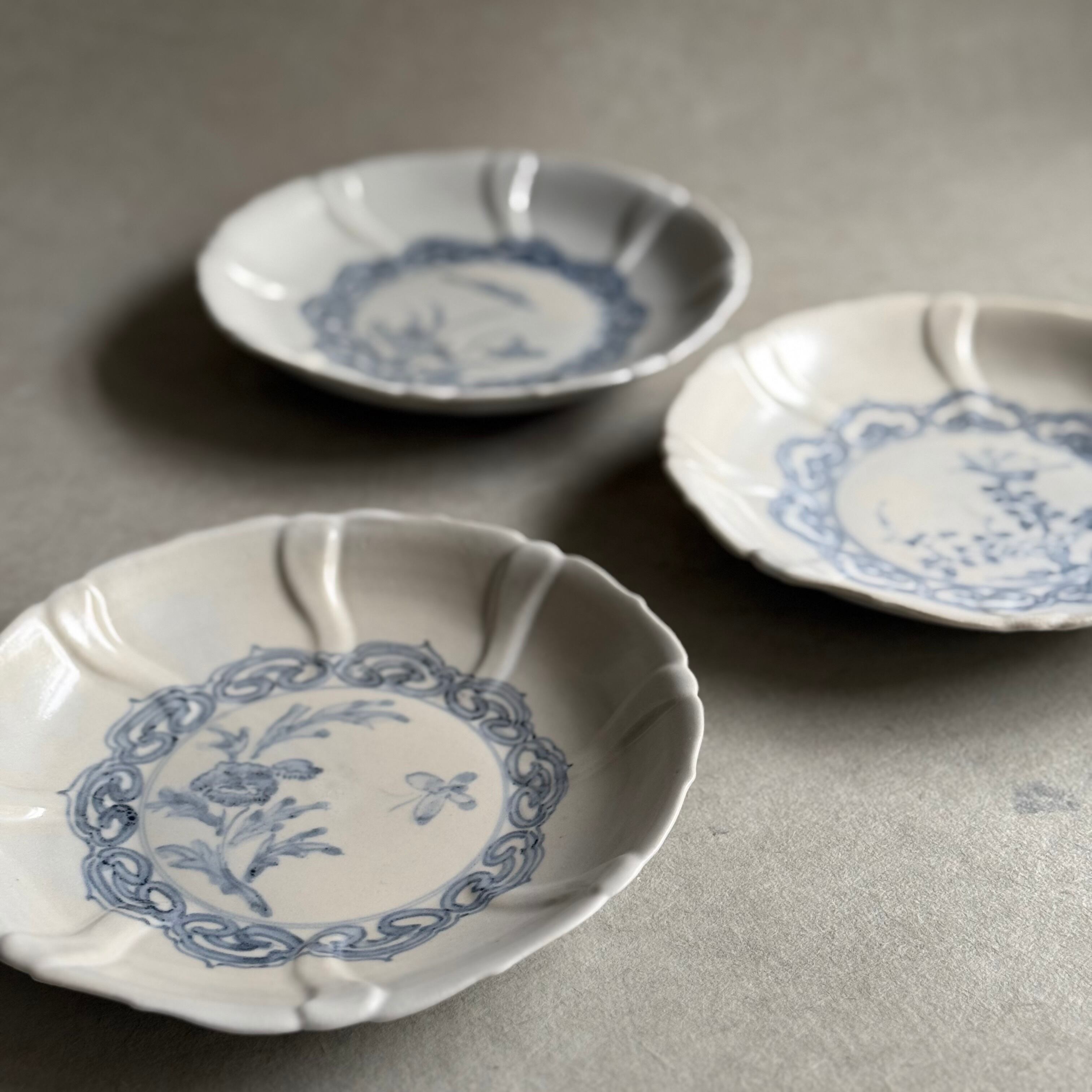 豊増一雄 染付輪花六寸皿 | gallery 一白