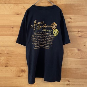 【anvil】ジョナスブラザーズ バンドTシャツ Jonas Brothers 2008 ツアーT バックプリント フォトプリント us古着