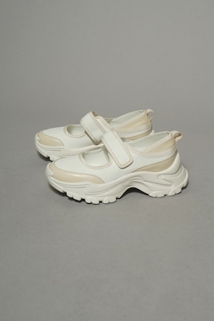 RUBBER SOLE BELT SHOES  (WHITE) 2404-23-1075