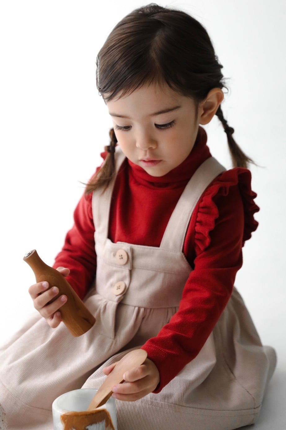 フロント釦コーデュロイスカート<Ivory>