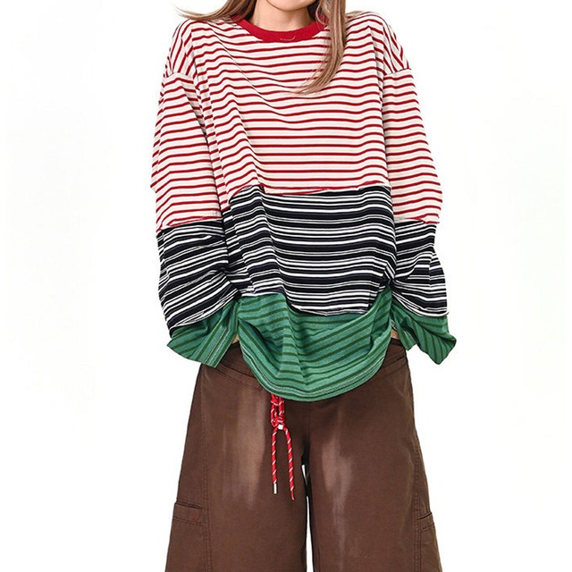 マルチボーダーミックスデザイントップス
 1col   R01578