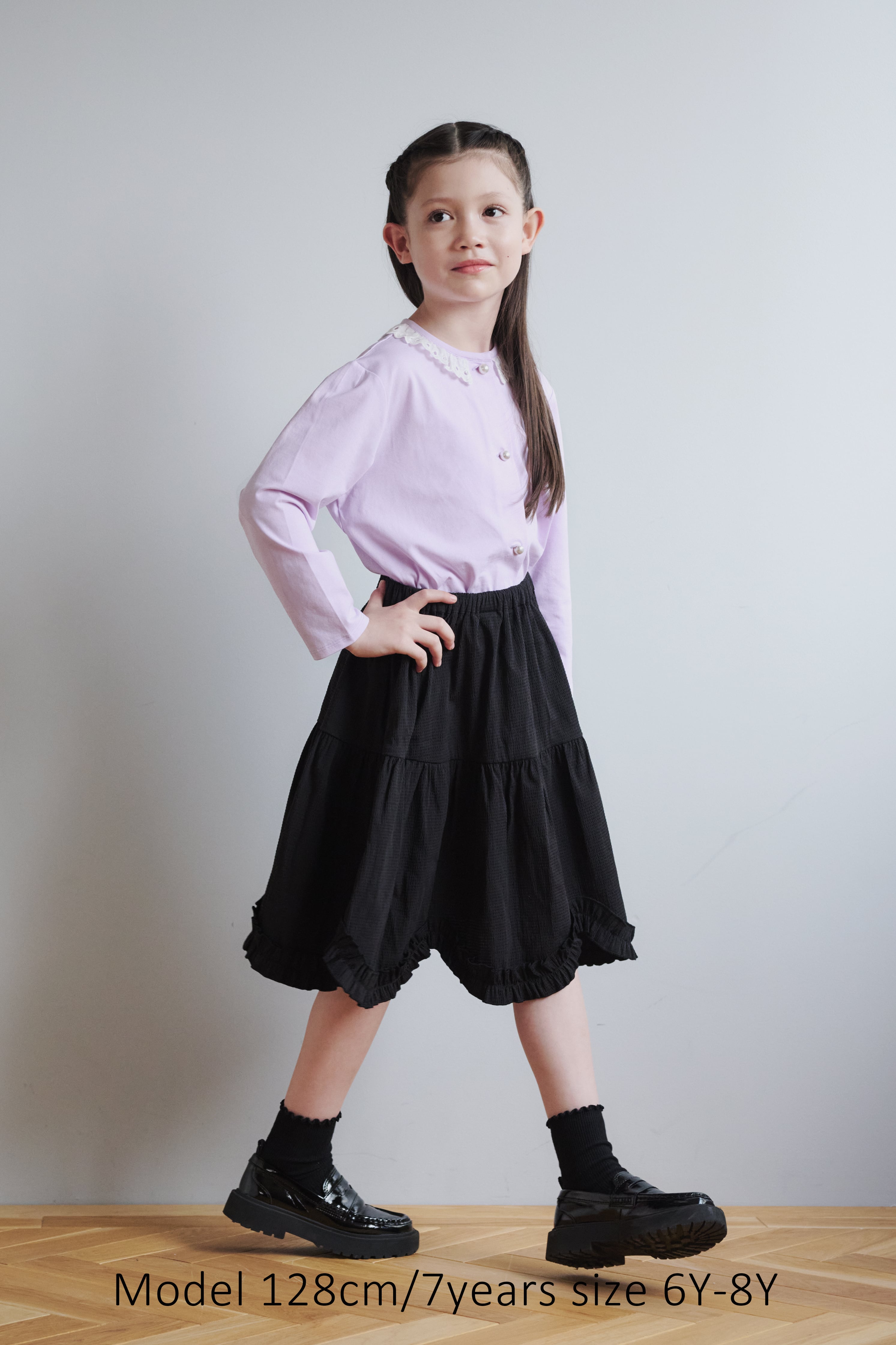 RUFFLE CARDIGAN LAVENDER 6Y-8Y | AMICA・kids