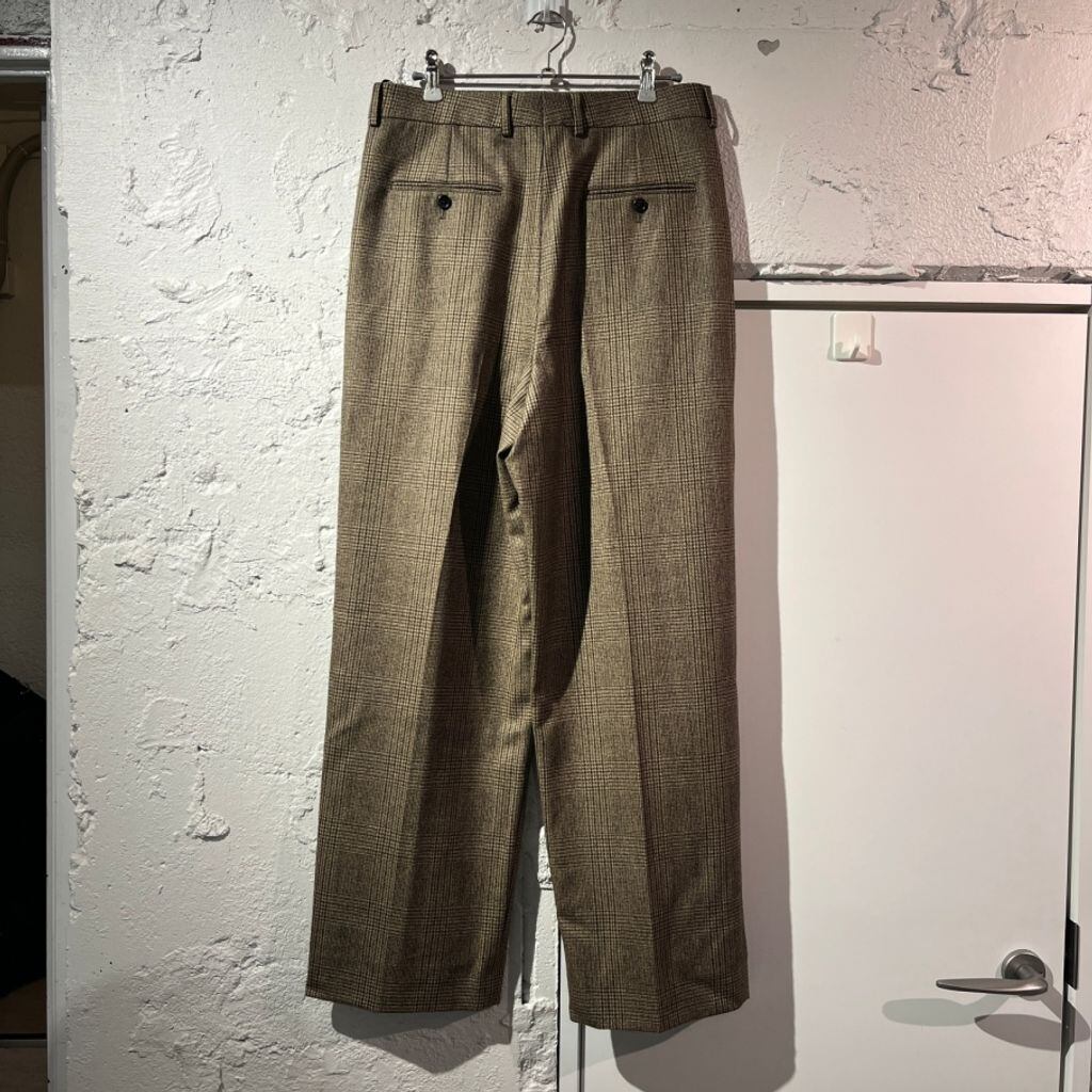 CELINE セリーヌ 2P555983N Skate Pants Prince Of Wales Check Wool スケートパンツ プリンスオブウェールズ チェック ウール スラックス ブラウン系 46【新古品】【未使用】【中古】 65b31088157a3ee0bf1e41b3c71c14