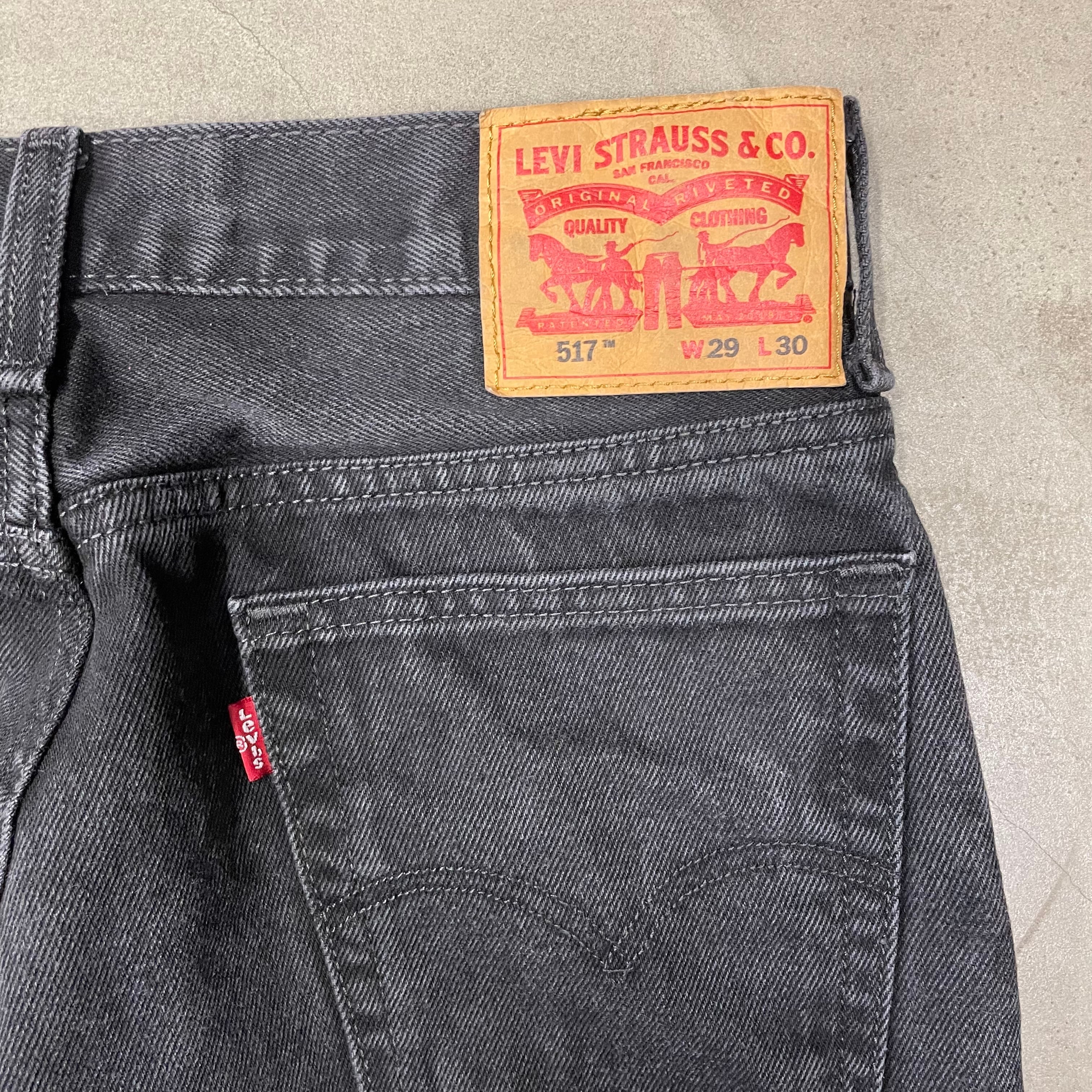 00s Levi's 517 ブラックデニム 後染め フレア ブーツカット