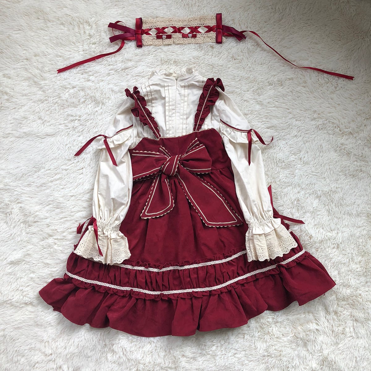 ロリータ ドレス キッズロリータ クルーネックブラウスとジャンパー