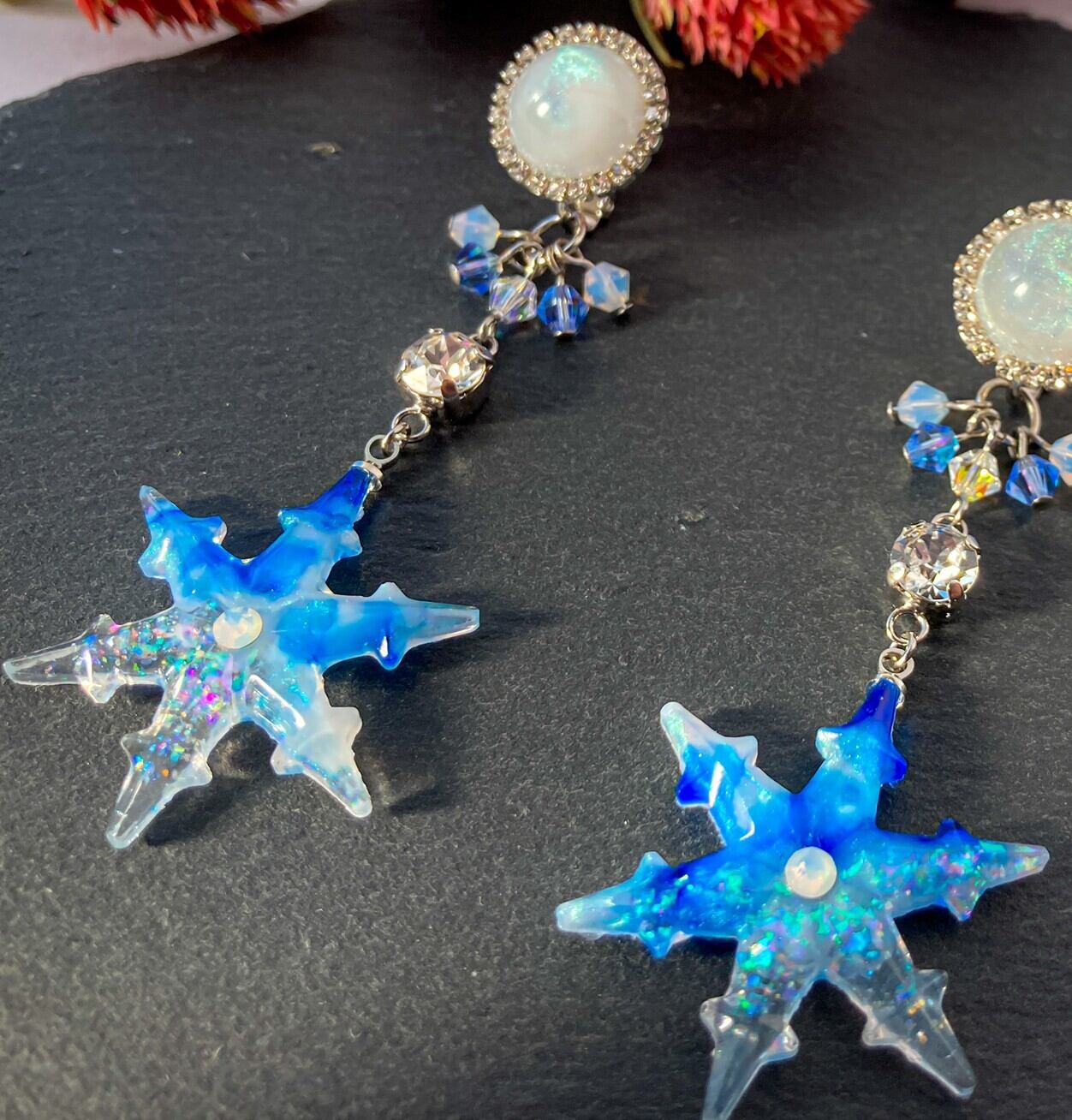 雪の結晶 ピアス (イヤリング変更可)/六花四姿〜有為転変 | Rêve.