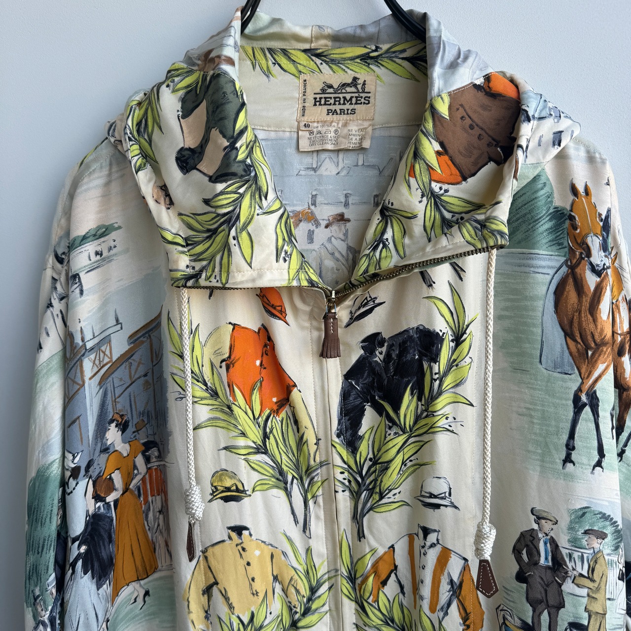 HERMES ジップアップフーディー シルク