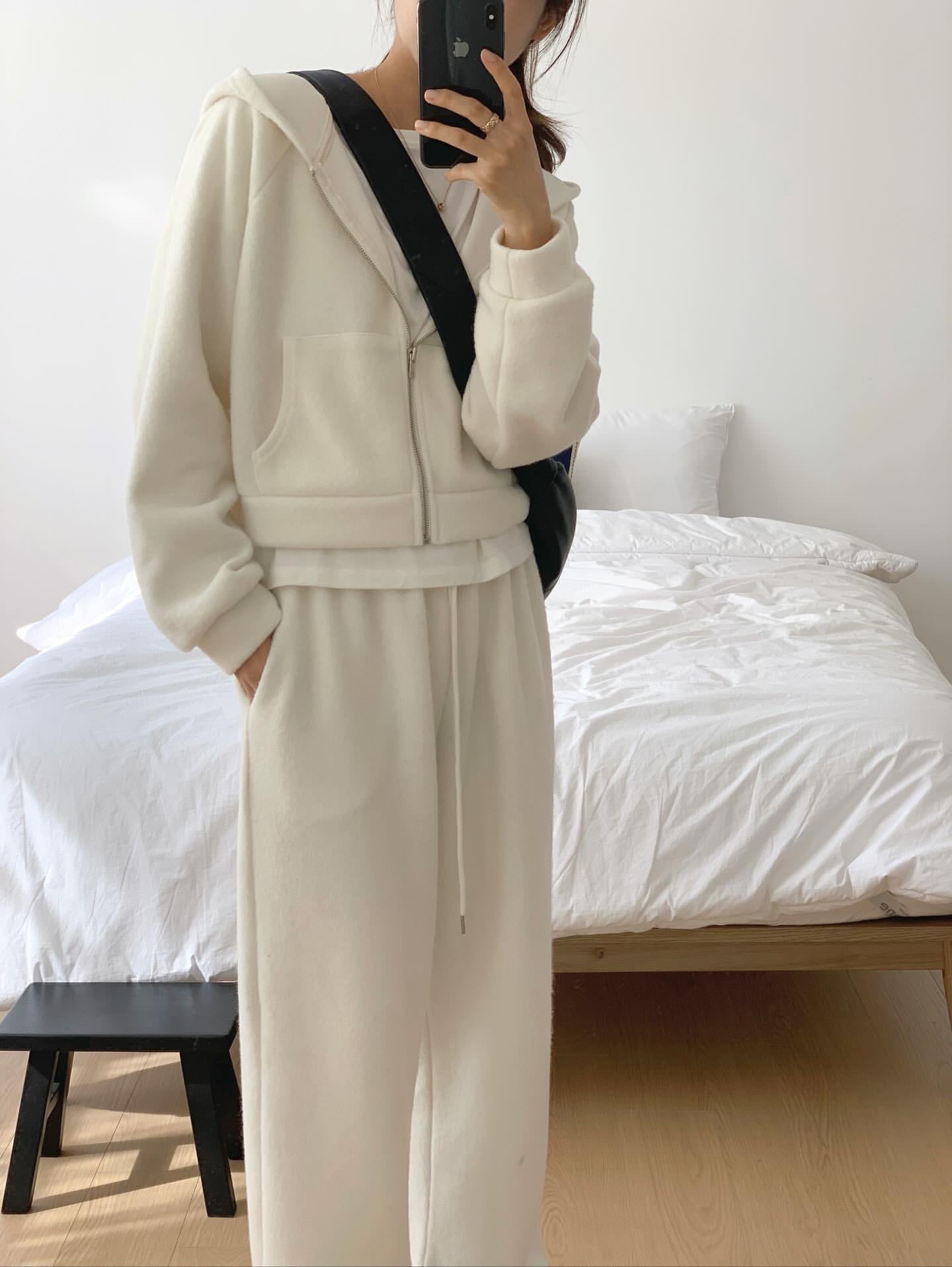 (予約)liter / Pony wool hood zip up / 2color