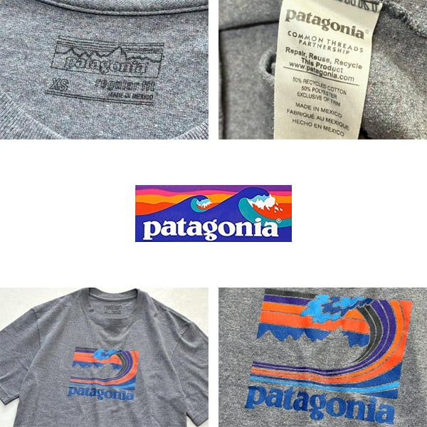 1点物◇パタゴニアPatagoniaサーフ波プリントTシャツ古着メンズXS