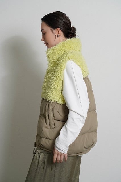 シャギーボアコンビダウンベスト 604519 CYAN TOKYO シアントーキョー 9月中旬~10月上旬入荷予定 4月展示会