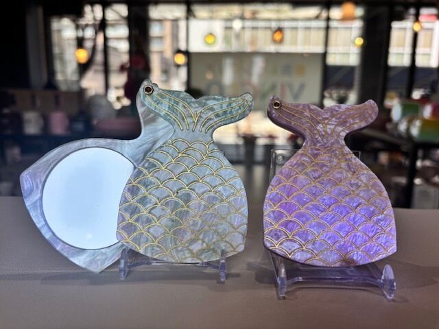 コンパクトミラー ハンドミラー マーメイド 人魚 手鏡  [カラー: ミントグリーン]