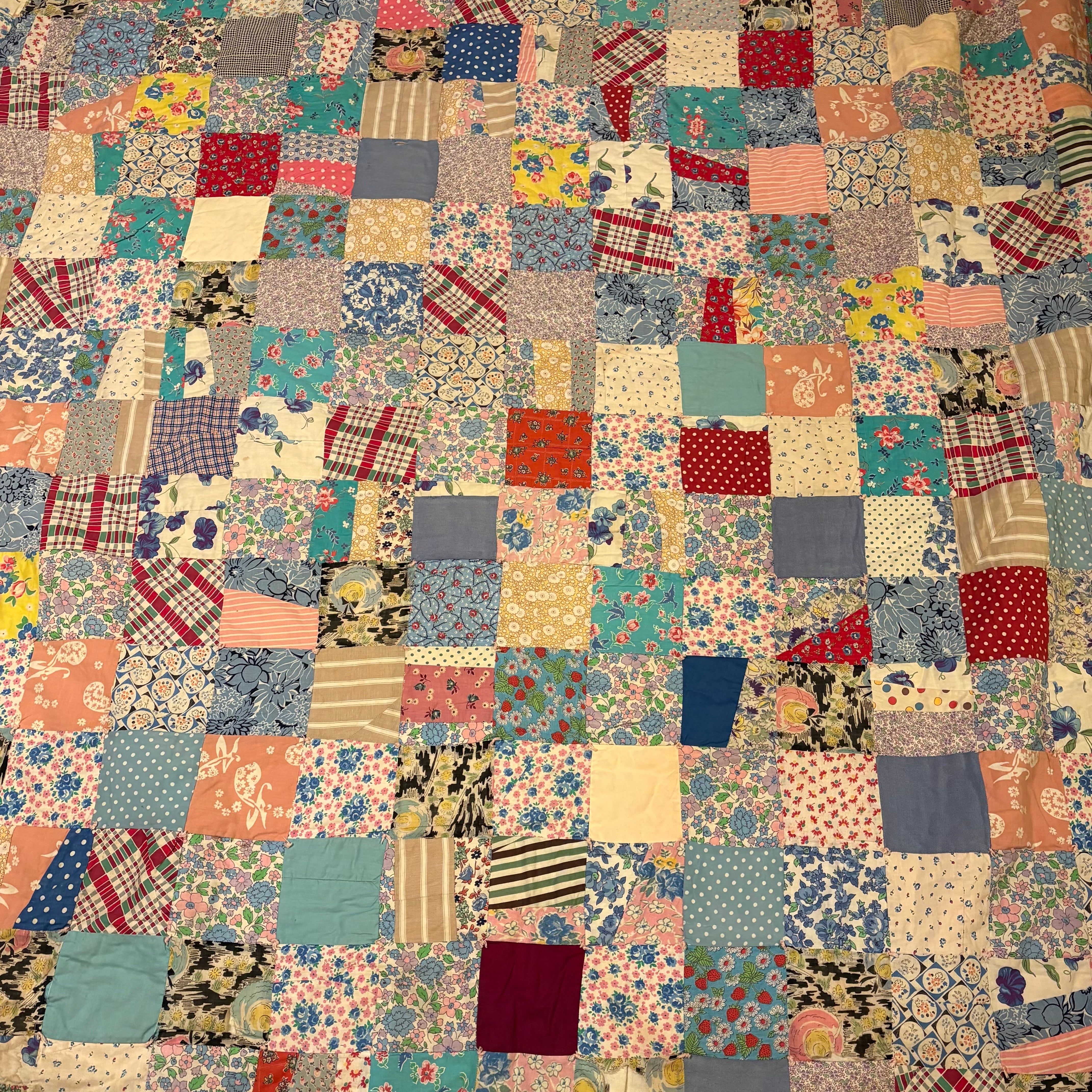 Antique Patchwork Quilt Feedsack(Squere ) | atelier nui