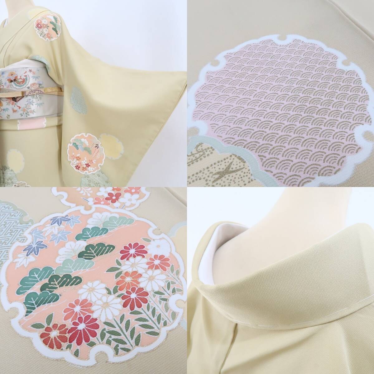 新品 雪輪 着物“花の雪輪に願いを込めれば新たな世界が我が身を包む  