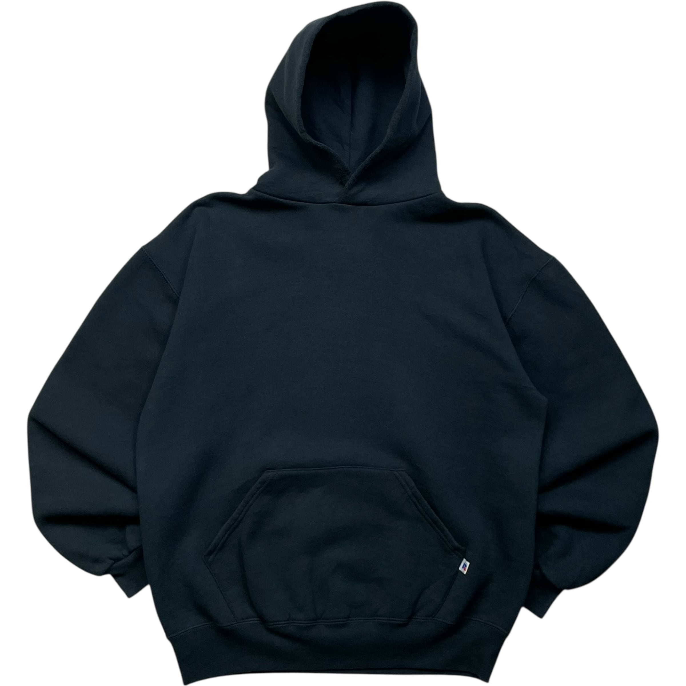 《L》 russell athletic ラッセルアスレチック スウェット パーカー 短丈 ブラック USA製 90年代 vintage no.8870
