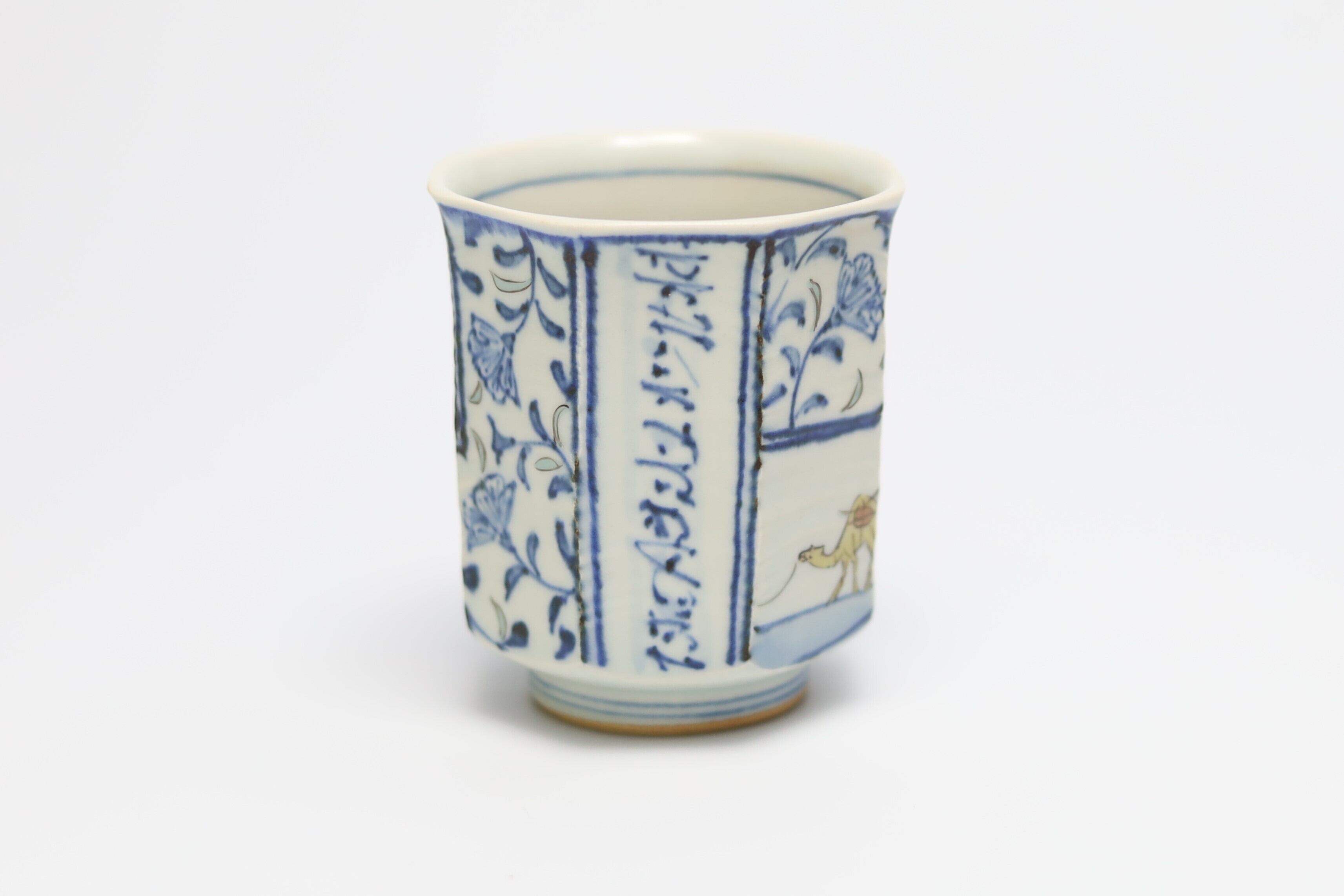 染錦唐草駱駝文面取湯呑 | 宮崎祐輔 谷鳳凰 (たにほう窯）オンライン