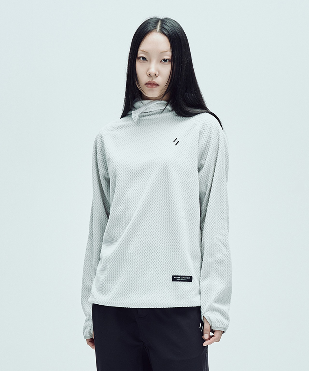 CALORA FLEECE HOODED PULLOVER_WHITE