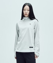 CALORA FLEECE HOODED PULLOVER_WHITE