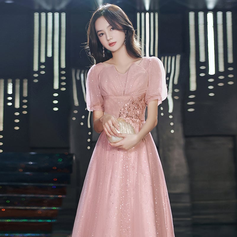 ピンク ロングドレス She Is シーイズ パーティードレス 通販