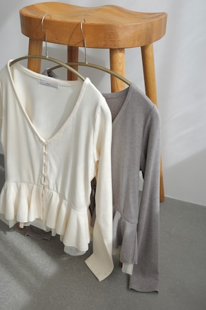 AM650307 frill docking peplum tops