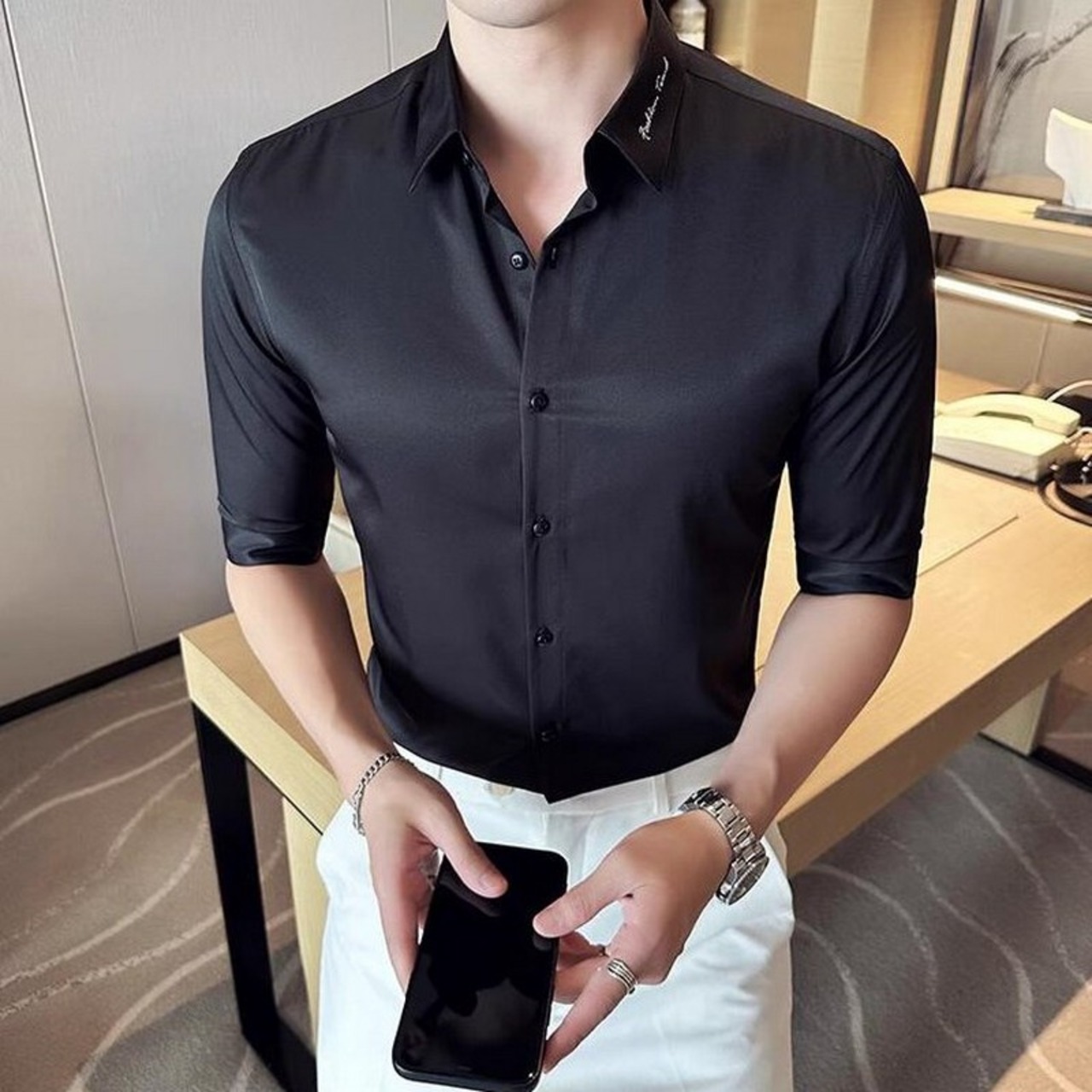 slim business shirt tops 00164