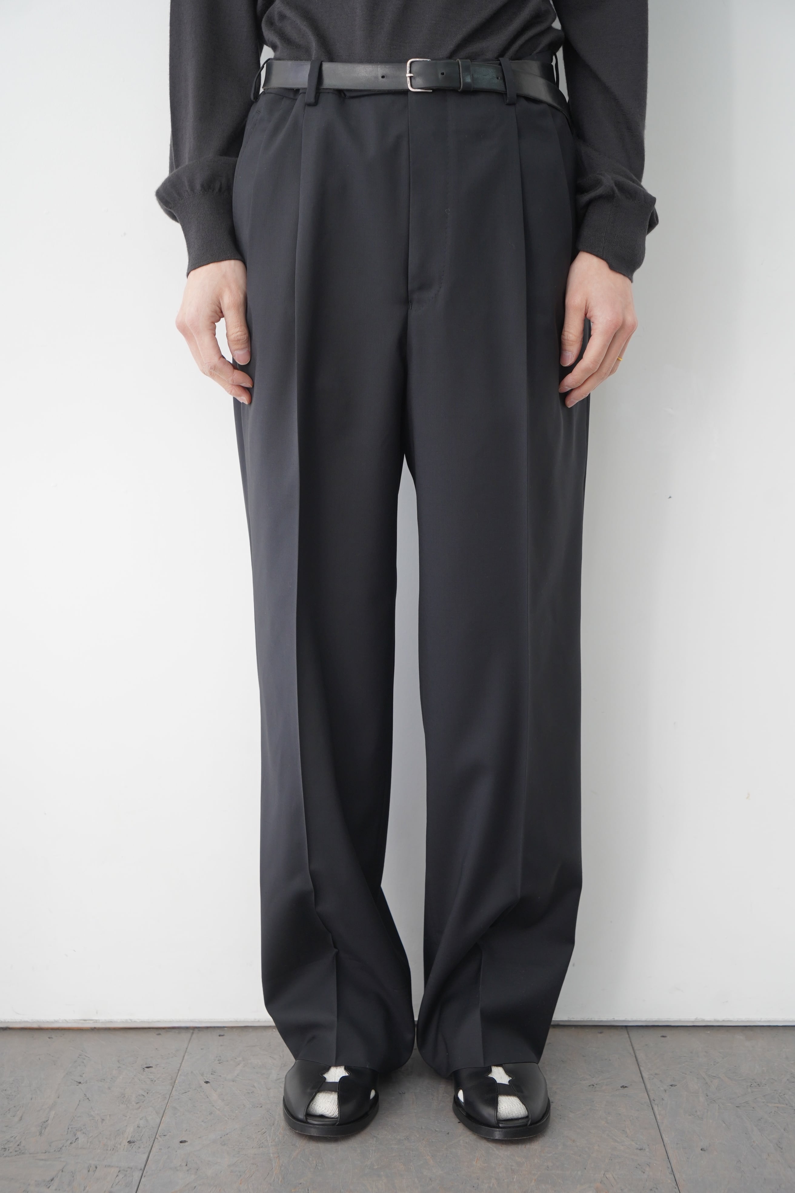 MAATEE&SONS / EX.俺たちのスラックス WOOL SILK(BLACK) | LiNN