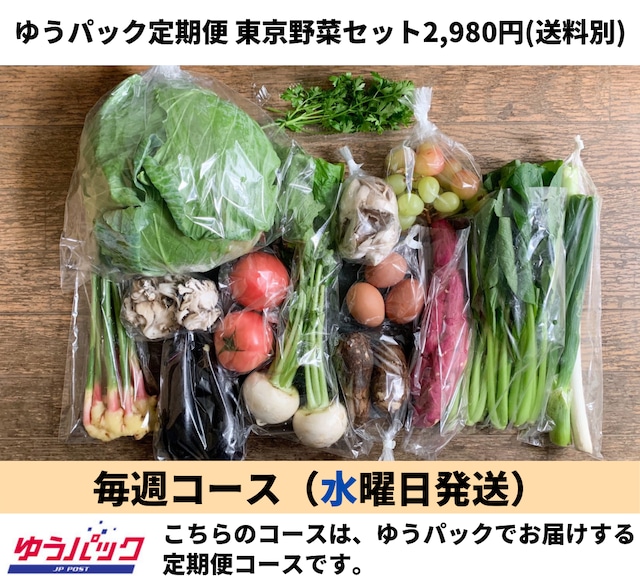 【ゆうパック定期便】２９８０円☆毎週コース～月曜日発送～　旬の東京野菜セット　２９８０円　（送料別）東京都内送料８００円～