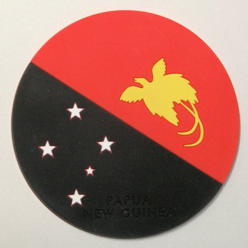 国旗コースター】パプアニューギニア コーヒー豆のジオグラフィー