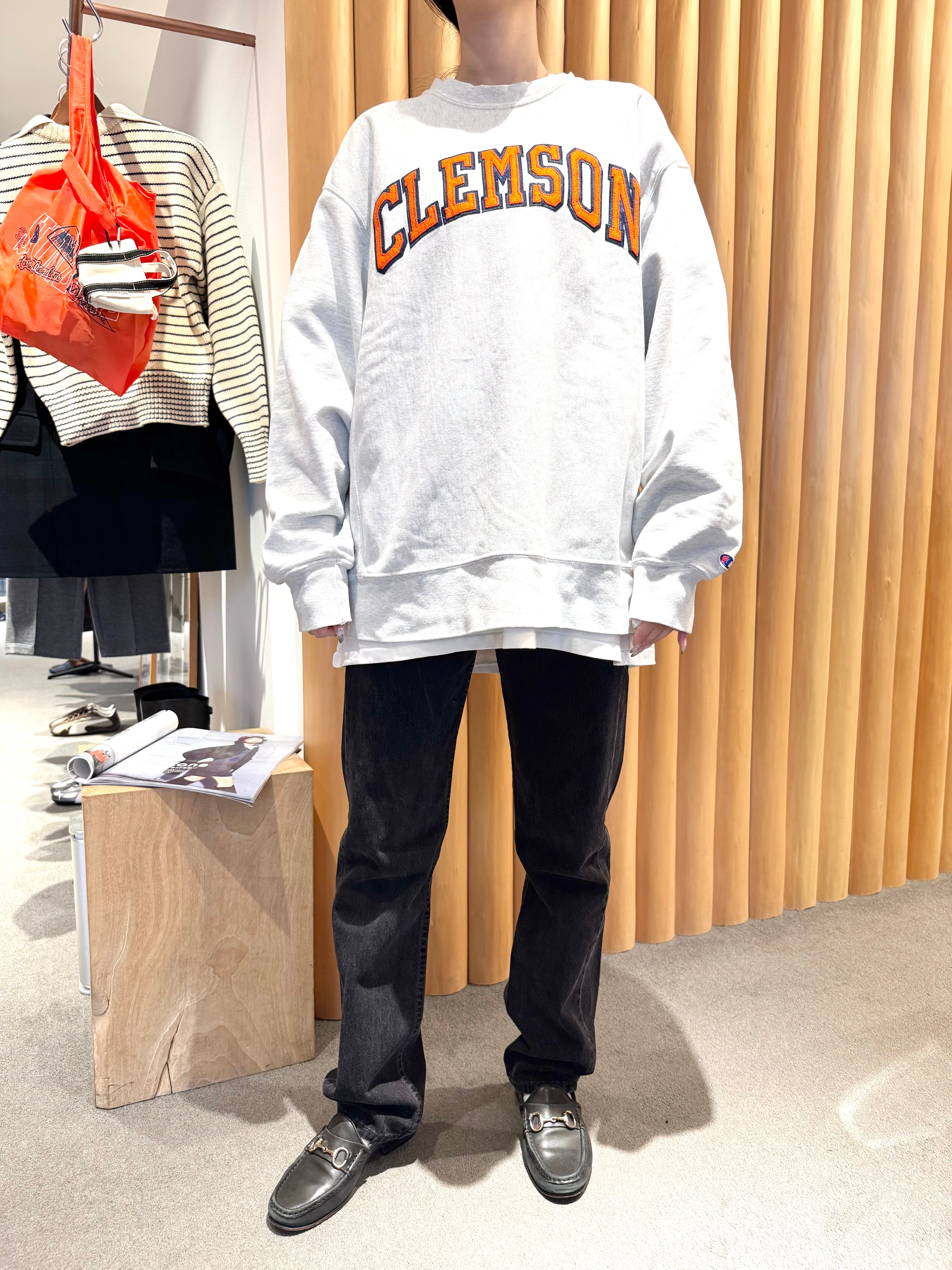 CU3-1 USED SWEAT "CLEMSON"-GREY-✳︎