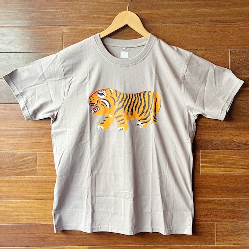 張り子Tシャツ　トラ　グレー（M）　CL007