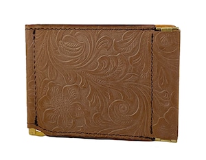 Re-ACT Flower Embossing Leather Money Clip Wallet