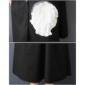 フリルフラワー装飾 シャツワンピース 30199