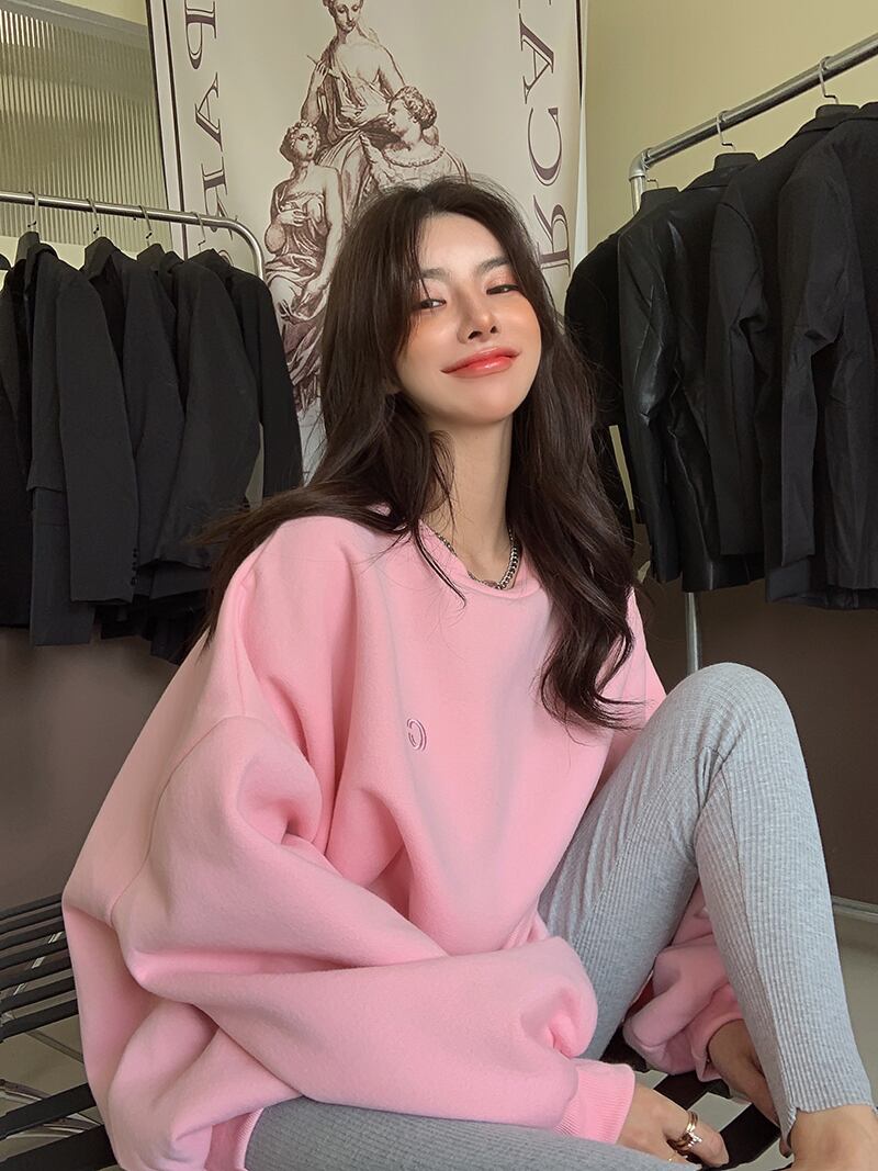 セーター レディースオータムウィンターベルベットルーズジャケット トップス ピンク 秋物 冬物 ブラックストロベリース79045716888