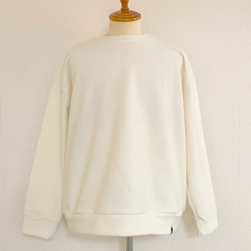 Wool Inlay Crew Neck Sweat White
