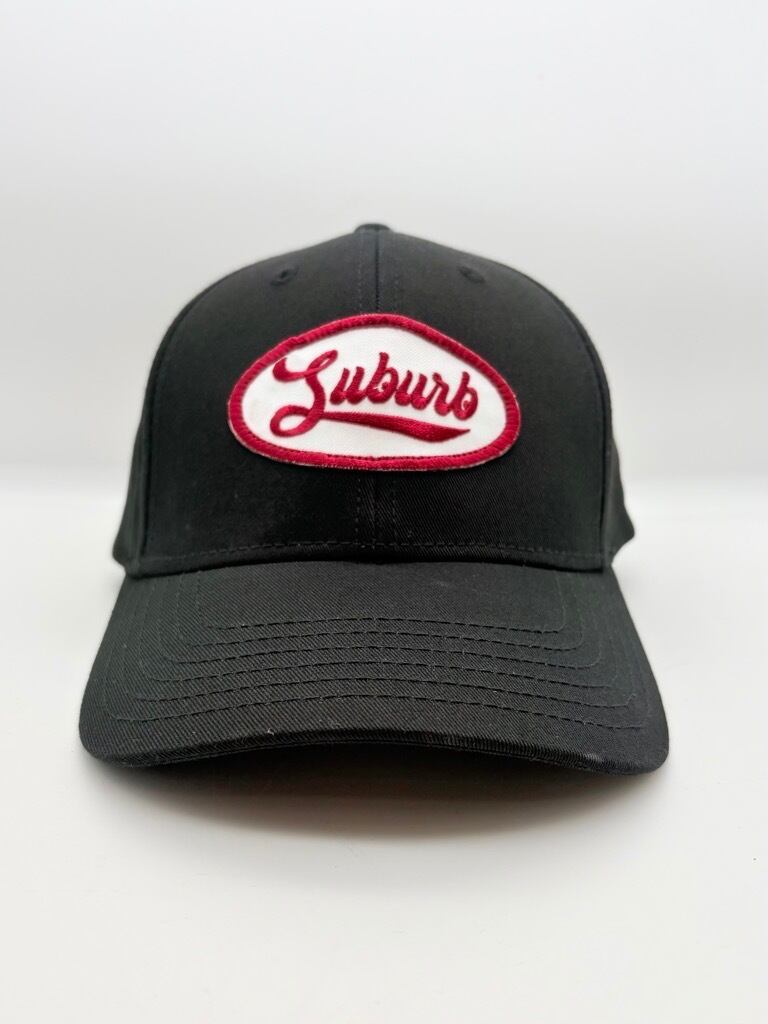 Suburb ワッペン キャップ (ボディブラック / ワッペンレッド