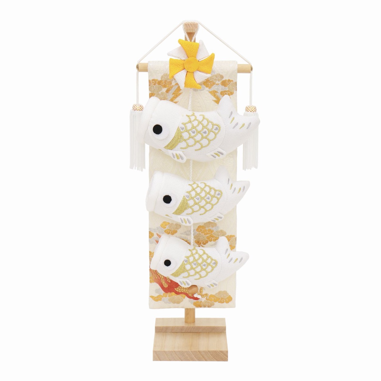 オンラインストア限定商品　　　鯉飾り　金彩（白）　高さ45cm