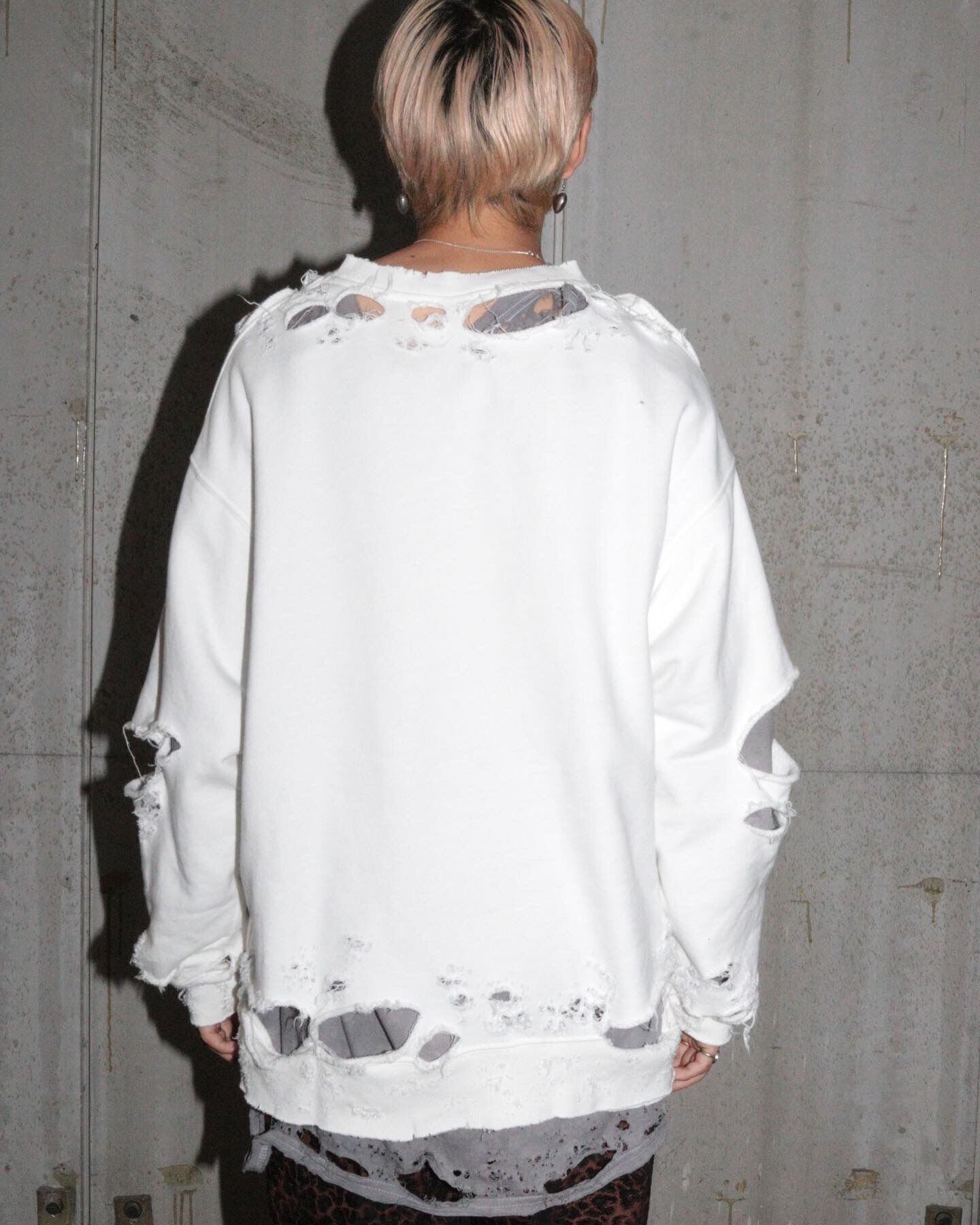 TEPPEI FURUYAMA IAAAM 別注 BORO SWEAT “BLACK PETZ”（WHITE) | IAAAM