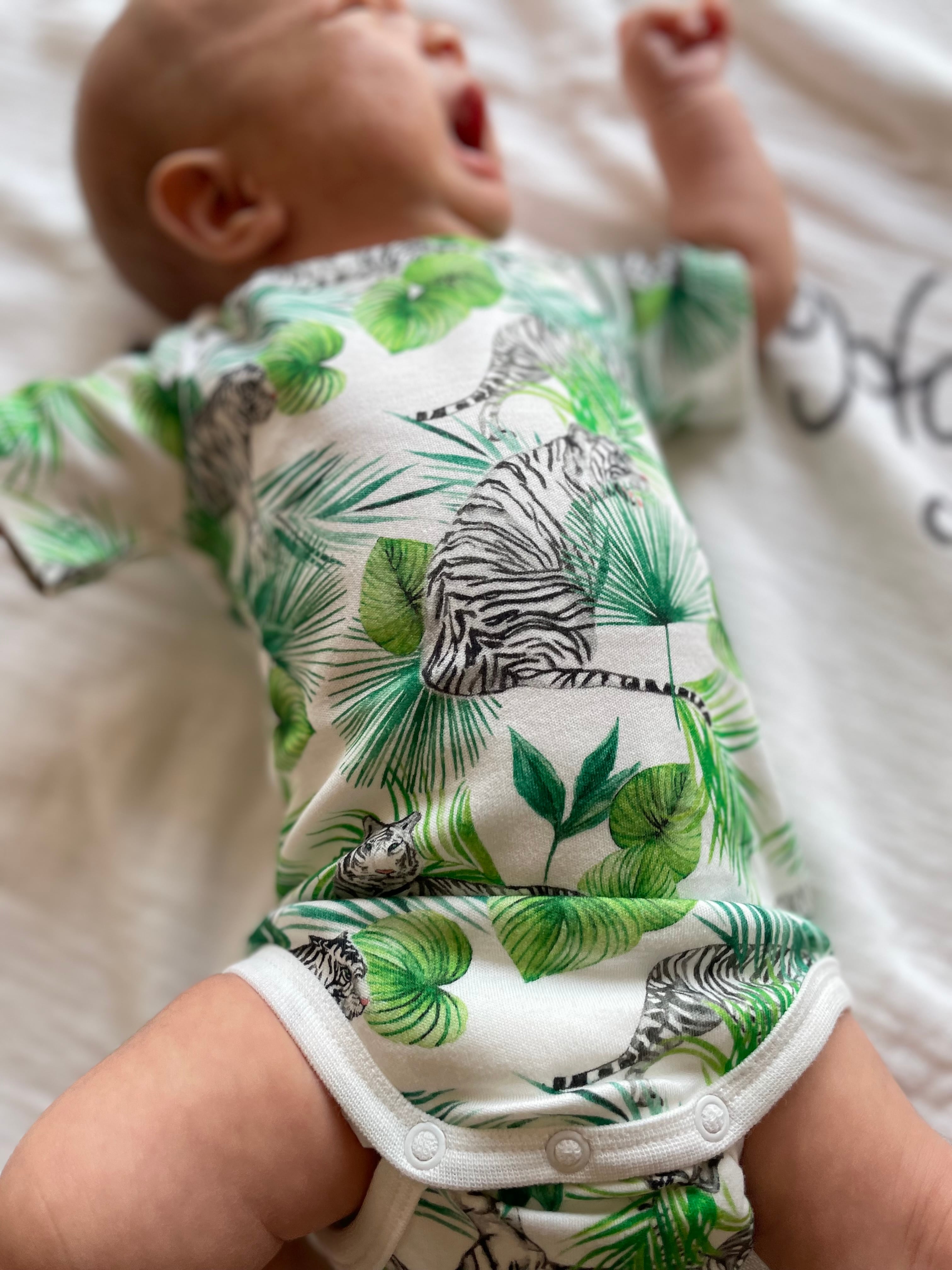 フェイスミニ ロンパース 半袖 ロンパース Tiger 半袖 | ベビー用品子供服 Poucetteプセット