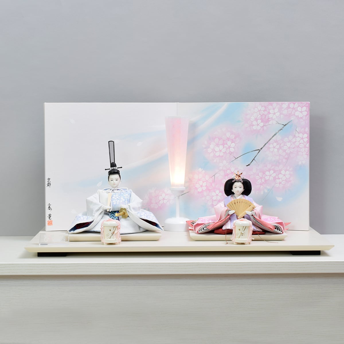 雛人形 親王飾り【そよ桜】片岡尊正|おしゃれ|モダン|今どき|おすすめ|かわいい|和モダン|おひなさま|京製