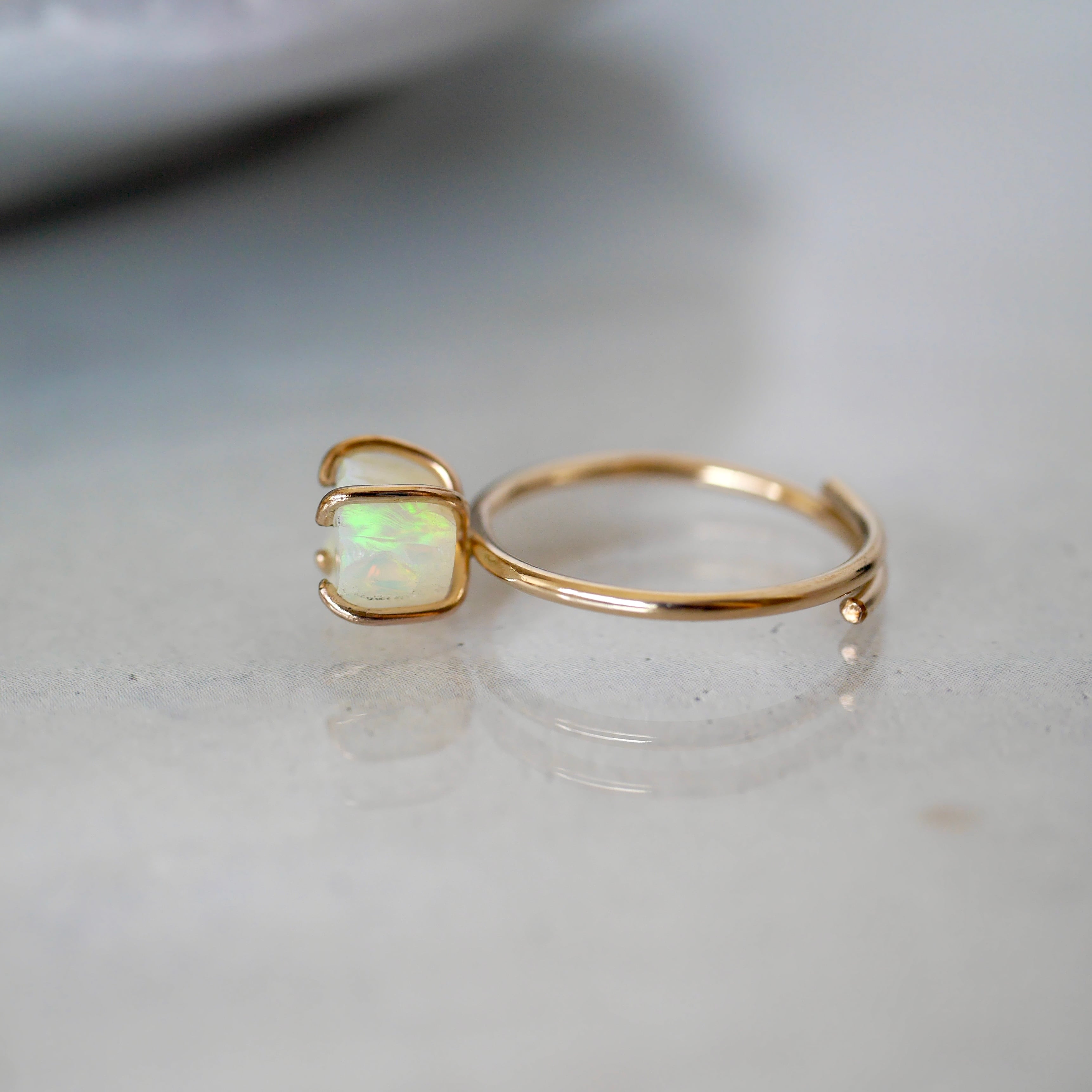 オパール 原石 オープンリング 14kgf | La nature/ラナチュール