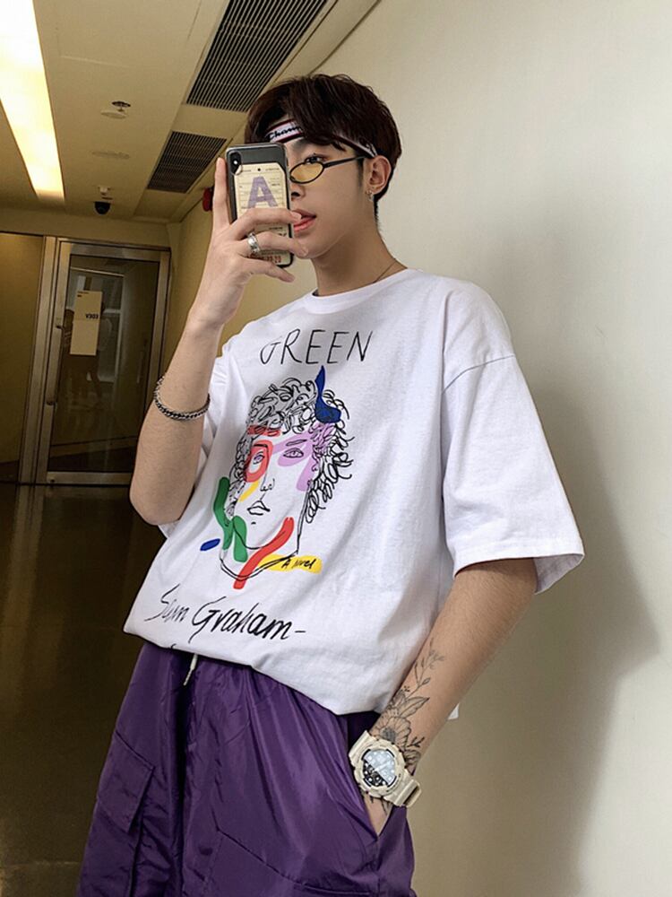 全3色 Tシャツ カットソー プリント カジュアル シンプル