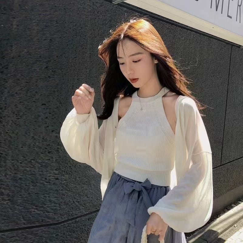 シアーショートカーディガン　AJ12541-9929