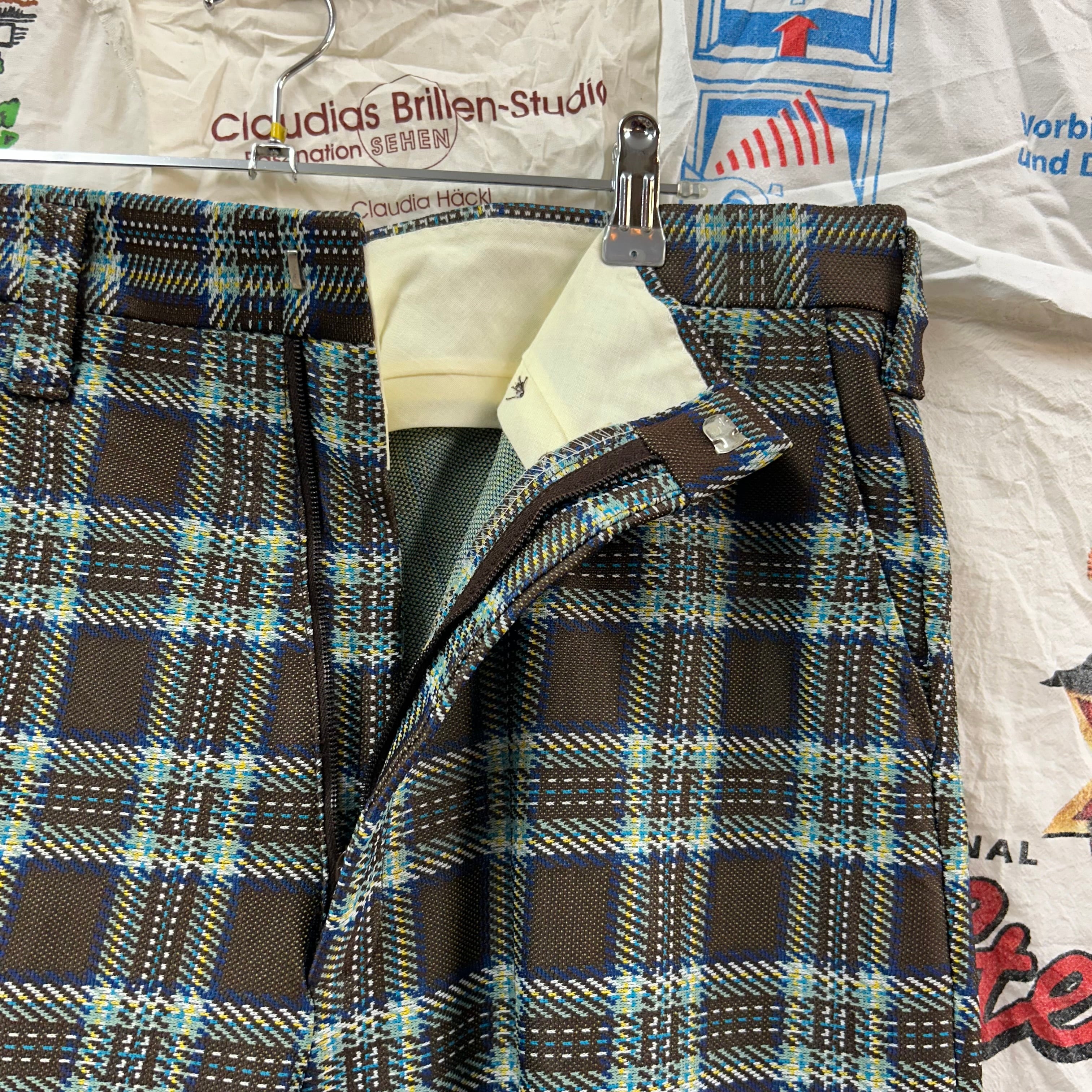 70s SCOVILL ZIP Dickies チェック柄スラックスパンツ | 古着屋PENNY