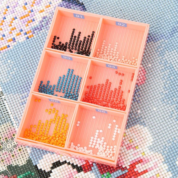 ダイヤモンドアート 作成ツール 6ブロック 多機能トレー 6色同時収納